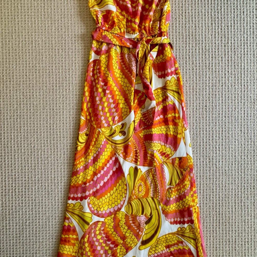 Trina Turk + Banana Republic Women’s Tropical Silk Maxi Dress Size 2 Like New!